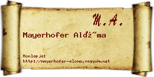 Mayerhofer Alóma névjegykártya
